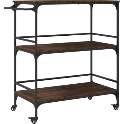 Afbeelding van Keukentrolley 100,5x50x105 cm bewerkt hout bruin eikenkleurig