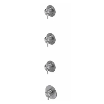 Afbeelding van Waterevolution Flow inbouw douchethermostaat met 3 stopkranen volledig RVS 1208916492