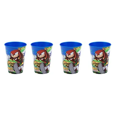 Afbeelding van Theonoi Set van 4 kinderbekers 260 ml naar keuze BPA vrij plastic cadeau voor jongens (Sonic)
