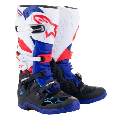 Afbeelding van Alpinestars Tech 7 Crosslaarzen Zwart / Donker Blauw Rood Wit maat 48