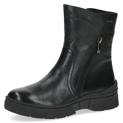 Afbeelding van Caprice Enkellaarsjes met plateauzool Black nappa, Dames, Maat: 41, nappa Leer