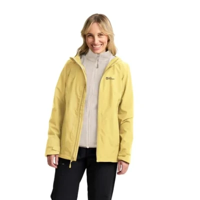Afbeelding van Jack Wolfskin Moonrise 3IN1 Hardshelljas, Dames, Maat: Large, Lemon ice
