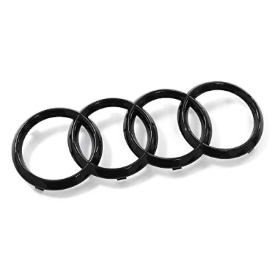 Image de Audi 8W0071801 Anneau Emblème de calandre Noir Uniquement pour S Line Exterieur (code PR 2K7) Mesurez la taille avant l&#039;achat