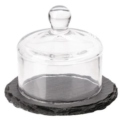 Image de Plateau en Ardoise avec cloche verre APS
