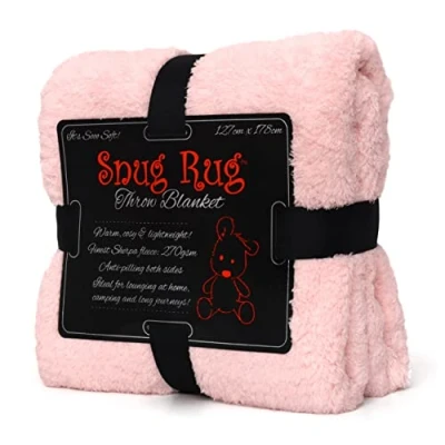 Afbeelding van Snug Rug Sherpa Fleece deken Plaid Woondeken Plaids Dekens Roze dekbed sprei bedsprei dekentje bank dekentjes blanket spreien knuffeldeken voor volwassenen kinderen 1 persoons tv kleed woonkamer bed couch zacht cover woondekens