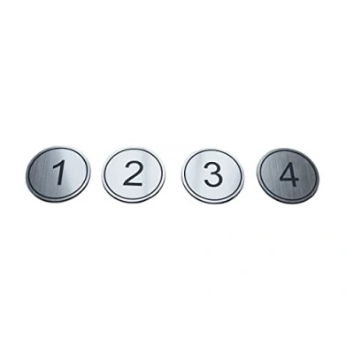Afbeelding van Ronde tafelnummers gegraveerd ABS 5 cm (1 tot 50) voor pubs, restaurants, clubs zilver 1 50