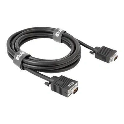 Afbeelding van club3D CAC 1703 VGA kabel Aansluitkabel stekker 15 polig, polig 3.00 m Zwart Schroefbaar, Vergulde steekcontacten