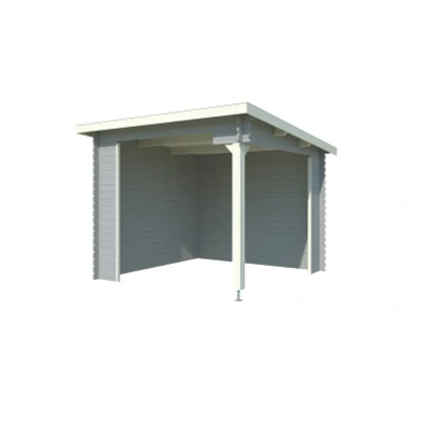 Afbeelding van Blokhut Lara 295x295 cm Platinum Grey wit Gecoat