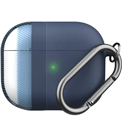 Afbeelding van Keybudz PodSkinz HyBridShell Series Keychain Case Hoogwaardige hardschalige driedubbele laag voor uw (Hoofdtelefoon hoes), Hoofdtelefoon Tassen + Beschermende Covers, Blauw