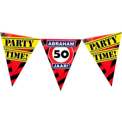 Afbeelding van Slinger 50 jaar Abraham Verkeersbord 10mtr