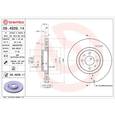 Afbeelding van Brembo Remschijf 09.4939.14