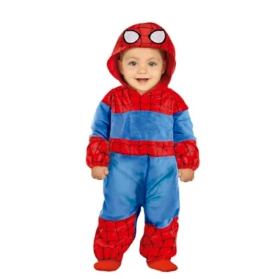 Afbeelding van Guirca Spiderman Kostuum Superheld Spiderhero Kind Blauw, Rood 1 2 jaar Carnavalskleding Verkleedkleding