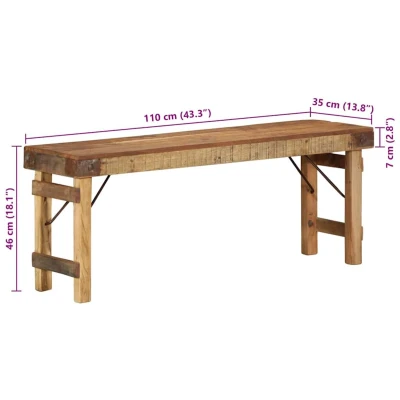 Afbeelding van vidaXL Bank 110x35x46 cm Massief Hout Gerecycled