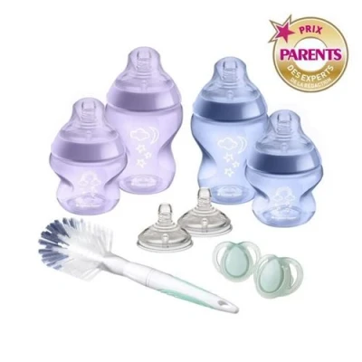Image de Biberons Coffret Naissance Closer to Nature , Tétine Anti Colique Violet Bleu