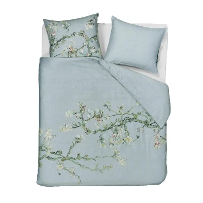 Afbeelding van Beddinghouse x Van Gogh Museum Blossom dekbedovertrek Eenpersoons 140x200/220 Blauw Grijs