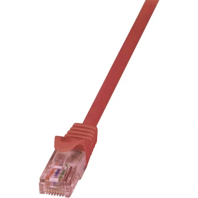 Afbeelding van LogiLink CQ2064U RJ45 Netwerkkabel, patchkabel CAT 6 U/UTP 3.00 m Rood Vlambestendig, Snagless 1 stuk(s)