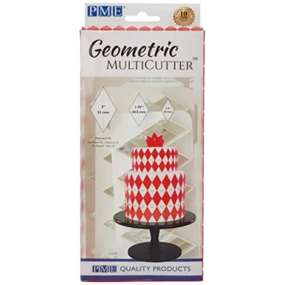 Afbeelding van PME GMC164 Geometrische uitsteekvormen voor taartdecoratie, maat XL, klein, M en L