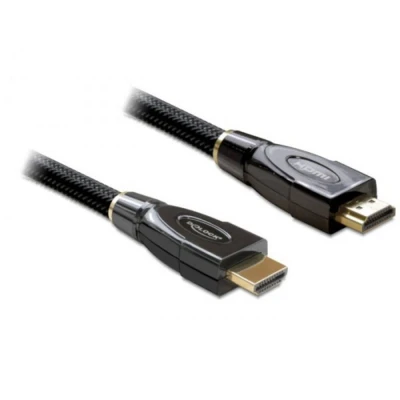 Afbeelding van Delock 82739 HDMI kabel Aansluitkabel A stekker 5 m Zwart 4K UHD, Vergulde steekcontacten, Afgeschermd (drievoudig), Verdraaid