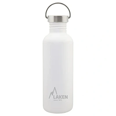 Afbeelding van RVS fles Basic Steel Bottle 1L S/S Cap Wit