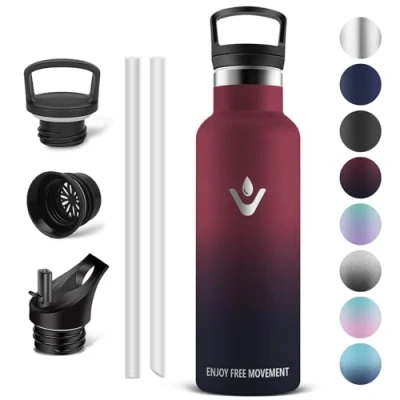 Afbeelding van Vikaster Thermosfles, 500 ml, BPA vrij, thermosfles met rietje, voor school, sport, fietsen, camping, fitness, outdoor