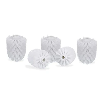 Afbeelding van Relaxdays toiletborstelkop reserve toiletborstel 5 st., schroefdraad 12 mm wit
