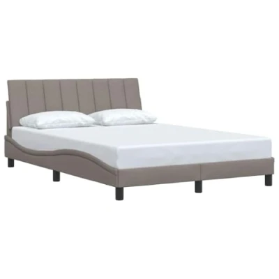 Afbeelding van vidaXL Bedframe met hoofdeinde stof taupe 120x200 cm