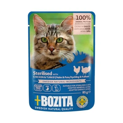 Afbeelding van 12x 85 g Bozita hapjes in saus Sterilised nat kattenvoer met gevogelte