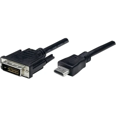 Afbeelding van Manhattan 372503 CG HDMI kabel / DVI Adapterkabel A stekker, D 24+1 polige stekker 1.80 m Zwart Schroefbaar