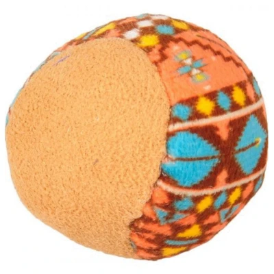Afbeelding van Flamingo Indy Bal Kattenspeelgoed 50x50x50 mm Beige Oranje Turquoise