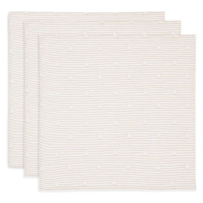 Afbeelding van Jollein Hydrofiele Doek Small 70x70cm Miffy Stripe Biscuit 3 Stuks
