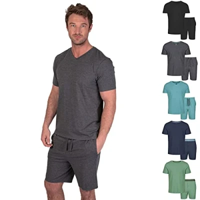 Afbeelding van Light &amp; Shade Heren Lsset011 lsset012 pyjama set, houtskool mergel, L UK