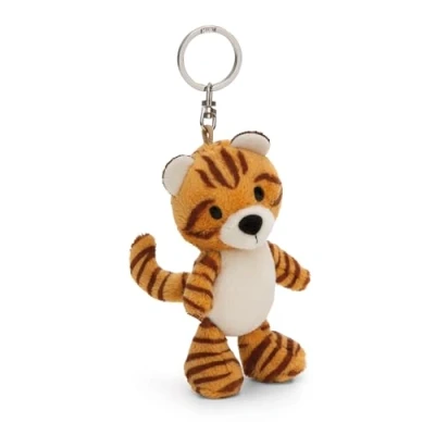 Afbeelding van NICI 61851 sleutelhanger, tijgermotief, 10 cm, bruin, trouwe metgezel voor rugzak of tas, groot en klein