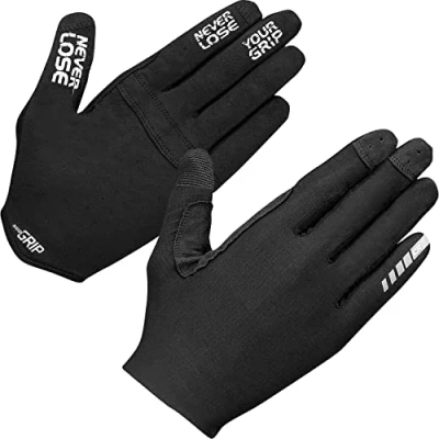 Afbeelding van GripGrab Aerolite InsideGrip Lange Vinger Zomer Race MTB Fietshandschoenen zonder Padding Zwart Unisex Maat S