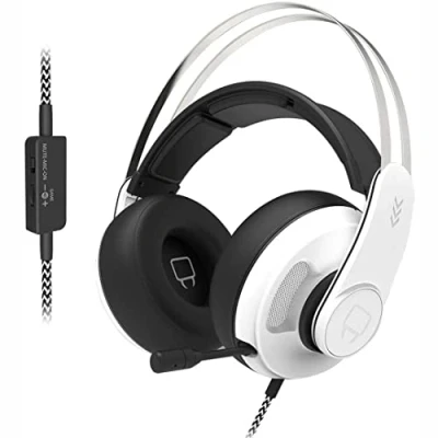 Image de Casque PC Venom Saber VS2876 Filaire Circum Auriculaire Jack 3.5mm Microphone Rétractable Qualité Sonore Cristalline Blanc