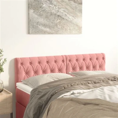 Afbeelding van Hoofdborden 2 st 72x7x78/88 cm fluweel roze
