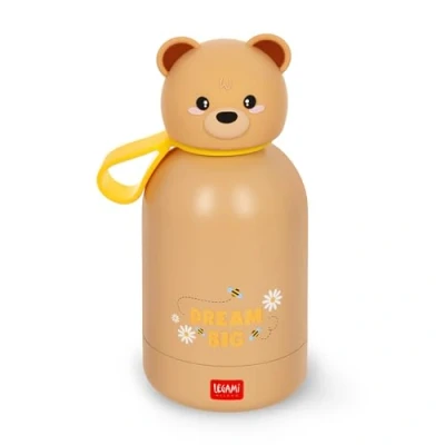 Afbeelding van Legami Gourde thermique pour enfants Hot &amp; Cold BFF, Teddy Bear, en inox 18/8 à double couche avec fermeture hermétique, conserve au chaud pendant 12h et le froid 24h, capacité 310 ml