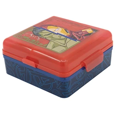Afbeelding van Stor Vierkante lunchbox voor kinderen met 3 vakken Marvel Avengers