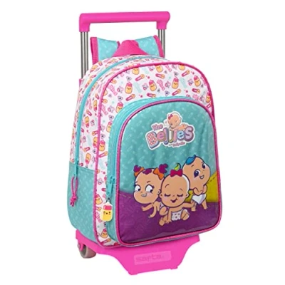 Afbeelding van Schoolrugzak met Wielen The Bellies 26 x 34 11 cm Paars Turkoois Wit