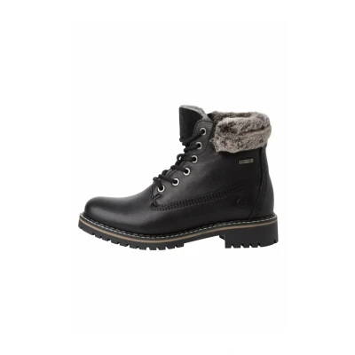 Afbeelding van Tamaris Snowboots, Dames, Maat: 36, Black lea fur Leer en textiel