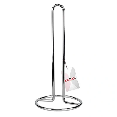 Afbeelding van KADAX Roestvrijstalen handdoekhouder, allesrolhouder, keuken en badkamerrolhouder, metalen keukenhanddoek, elegante keukenroldispenser, discreet compact (roestvrij staal)