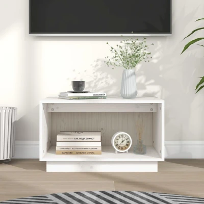 Afbeelding van Tv meubel 60x35x35 cm massief grenenhout wit