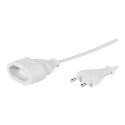 Image de Vivanco EV3W Rallonge de câble d&#039;alimentation 2 pôles (M) pour (F) 3 m blanc