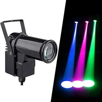 Afbeelding van Wecan Led Scene lamp, 9 W, projector voor gefacetteerde bal, 3 in 1 RGB, led, pinspot, effect, spot, feest, scène