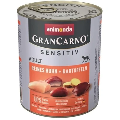 Afbeelding van 24x 800g animonda GranCarno Adult Sensitive Pure Kip &amp; Aardappelen Honden Natvoer