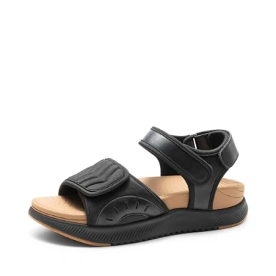 Afbeelding van DREAM PAIRS Outdoorsportsandalen voor dames, Zwart/Bruin, 40,5 EU, 40.5 EU