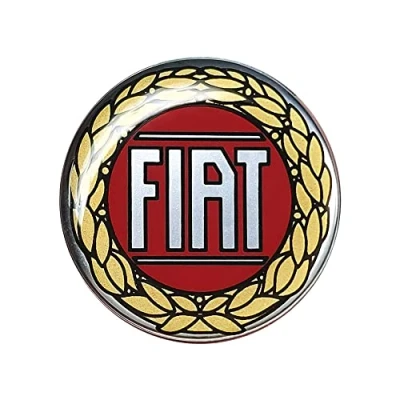 Afbeelding van 21209 Stickers met Fiat logo, 3D, rood, vintage, zelfklevend, diameter 12 mm, 2 stuks 58mm