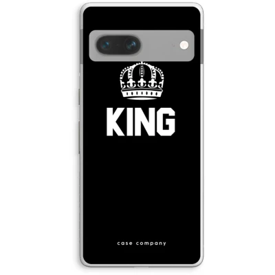 Afbeelding van Case Company® hoesje geschikt voor Google Pixel 7 King zwart Soft Cover Telefoonhoesje Bescherming aan alle Kanten en Schermrand