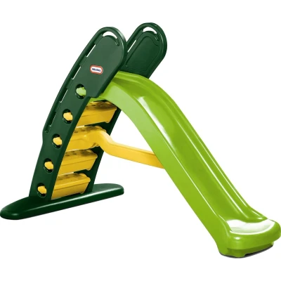 Afbeelding van Little Tikes Easy Store Reuze Glijbaan Evergreen Kunststof Groen/Geel Eenvoudige Montage Inklapbaar 1,80 m Met Ingebouwde Handgrepen