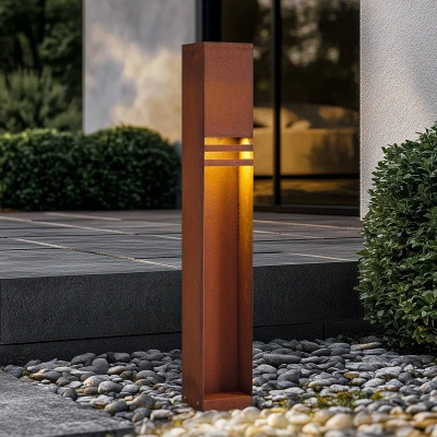 Afbeelding van Lucande LED tuinpadverlichting Oxido, roestkleurig, cortenstaal