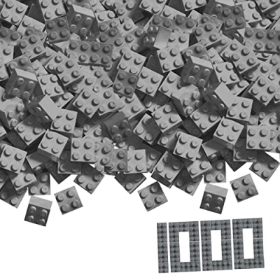Afbeelding van Simba Blox 104114554 1000 grijze bouwstenen voor kinderen vanaf 3 jaar, 4 bouwstenen, van hoogwaardig karton, volledig compatibel met vele andere fabrikanten